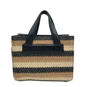 Steve Madden Beige Raffia Bflores Mini Tote With Wallet